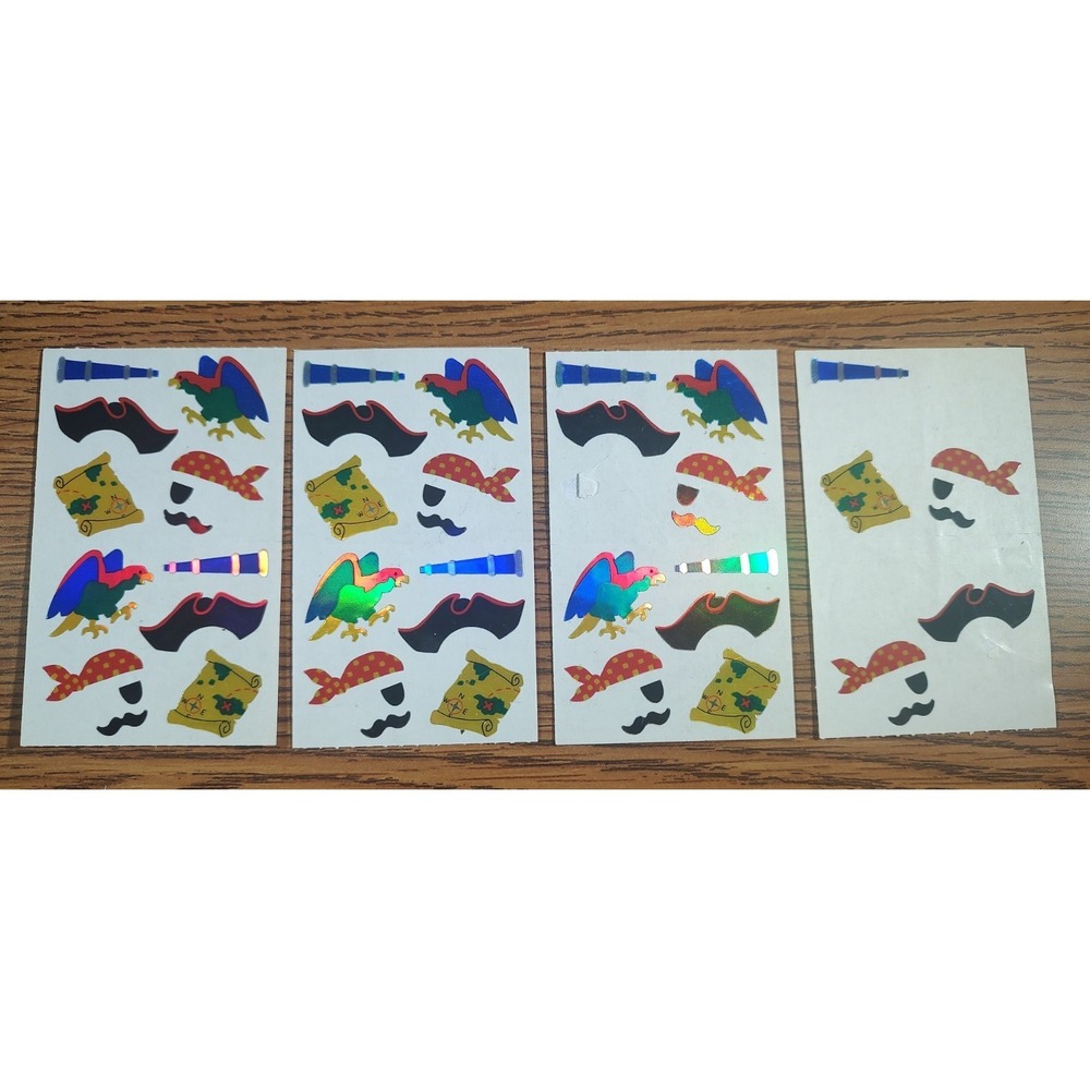 Mrs. Grossman Sticker Lot Vintage Foil Pirate Parrot Treasure Map S308
